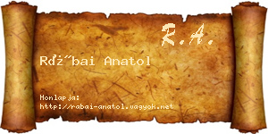 Rábai Anatol névjegykártya